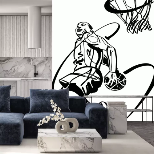Sticker Ein Basketballspieler beim Dunking