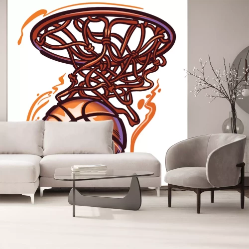 Sticker Basketball im Cartoon-Stil