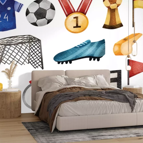 Sticker Aquarell-Fußballsymbole