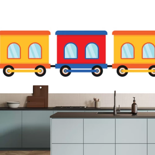 Sticker Buntes Zugmuster für Kinder