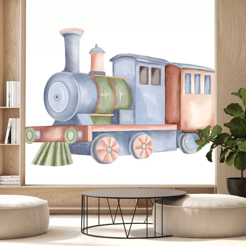 Sticker Aquarell-Lokomotivmuster für Kinder