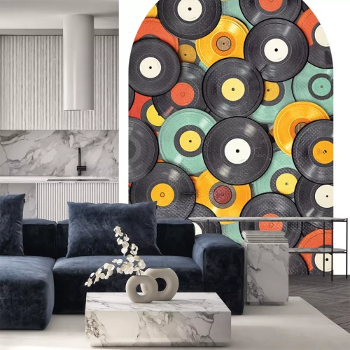 Sticker Vintage-Vinyl-Schallplatten