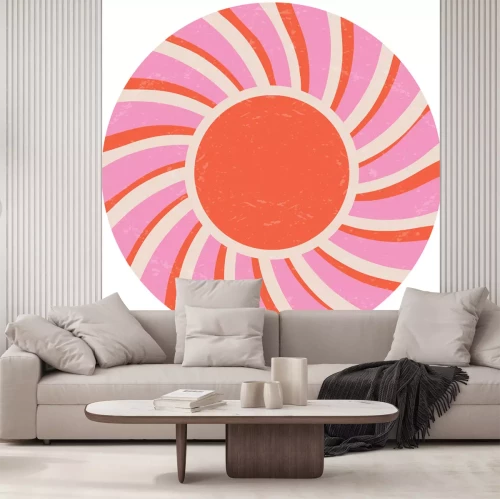 Sticker Abstrakte geometrische Retro-Sonne