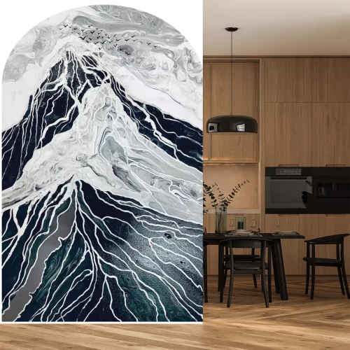 Sticker Berglandschaft im abstrakten Stil