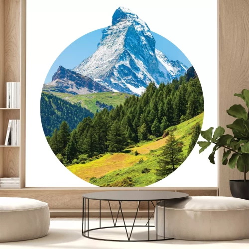 Sticker Eine malerische Landschaft mit Blick auf den Berggipfel