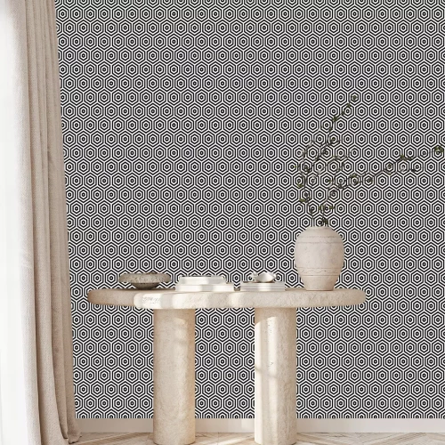 Tapete Geometrisches Mosaik aus Sechsecken