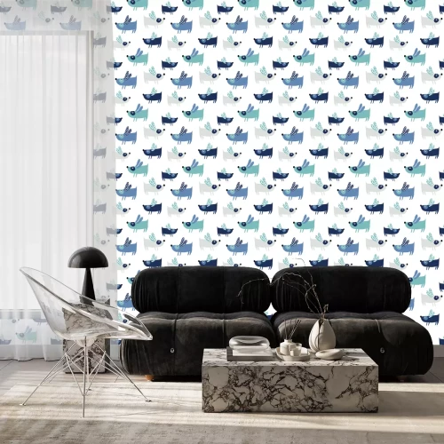 Tapete Blaue Hunde mit langen Ohren