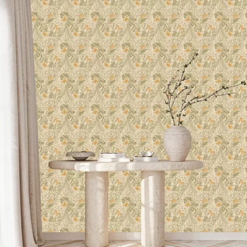 Tapete Eine subtile Komposition aus Waldpflanzen