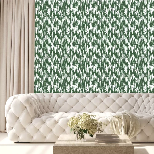 Tapete Minimalistischer dichter Nadelwald