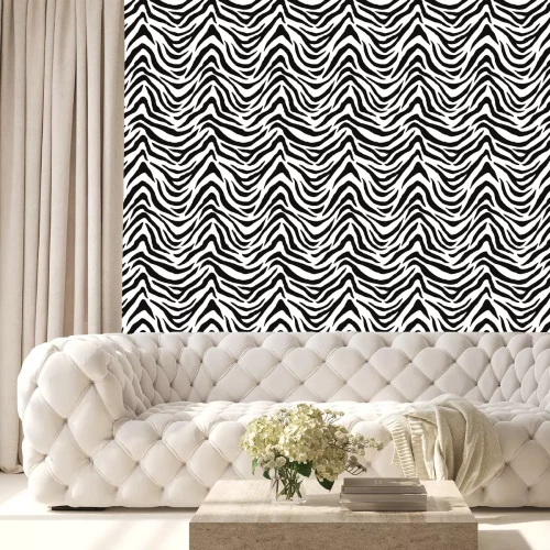 Tapete Grafische, zebraartige Streifen