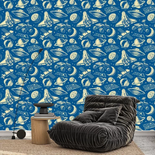 Tapete Vintage-Weltraummuster