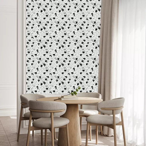 Tapete Kontrastierende Katzensilhouetten