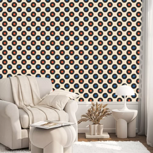 Tapete Vintage-Musikthema mit Schallplatten