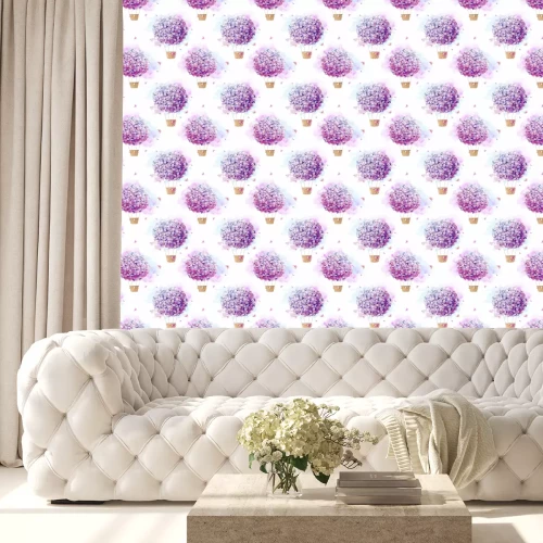 Tapete Eine Komposition aus Blumen, die Ballons bilden