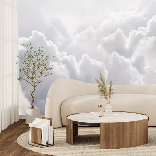 Fototapete Weiße, flauschige Wolken