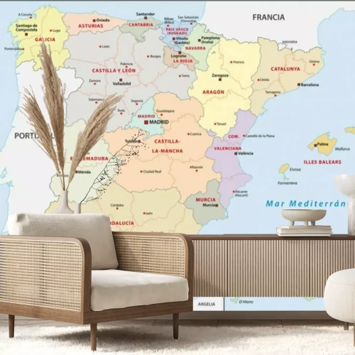 Fototapete Karte von Spanien