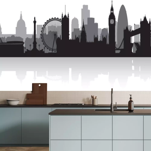 Fototapete London schwarz-weiße Sehenswürdigkeiten