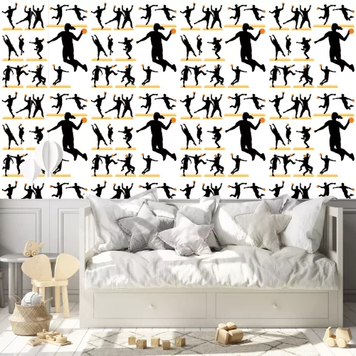 Tapete Handball Silhouetten