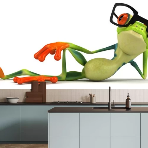 Sticker Tiere 3D Frosch mit orangefarbenen Augen und Pfoten