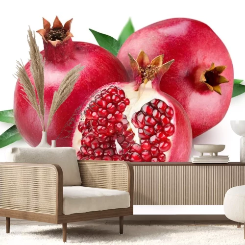 Sticker Granatapfel auf weißem Hintergrund