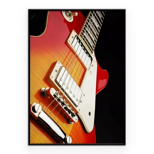 Poster Eine E-Gitarre vor schwarzem Hintergrund