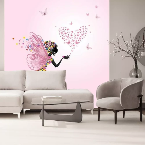 Fototapete Fee mit einem Valentine der Schmetterlinge