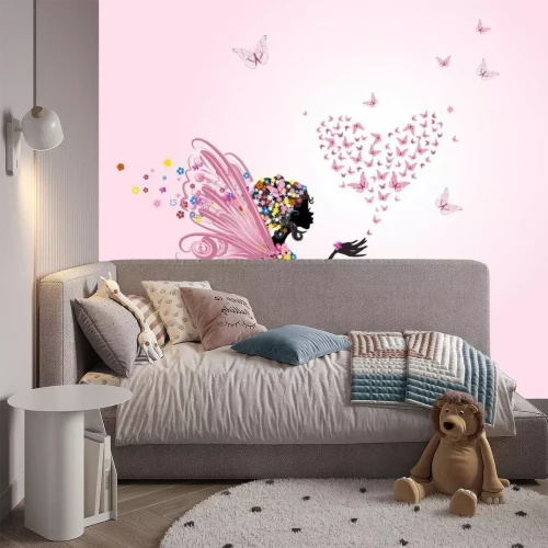 Fototapete Fee mit einem Valentine der Schmetterlinge