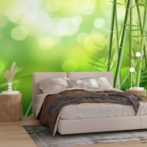 Fototapete Bambus 3D mit Blättern