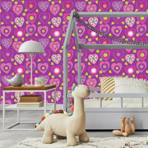 Tapete Gemusterte Herzchen