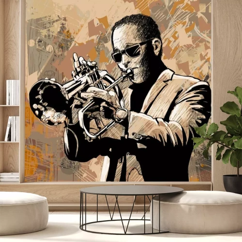 Fototapete Musik Retro Trompeter