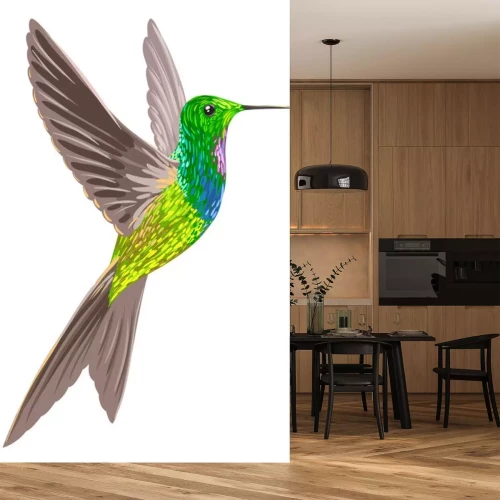 Sticker Vogel mit Aquarellfarbe gemalt