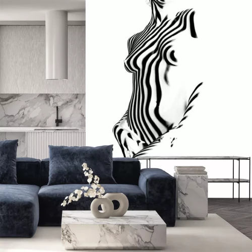 Fototapete Abstrakte Frau in Schwarz und Weiß