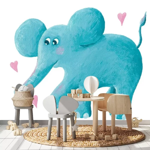 Sticker Niedliche blaue Elefant