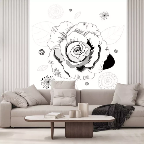 Sticker Zeichnung mit einer Blume