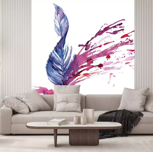 Sticker Notenschlüssel in Form einer Vogelfeder