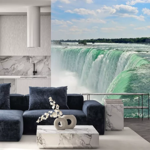 Fototapete Riesiger Wasserfall mit türkisfarbenem Wasser