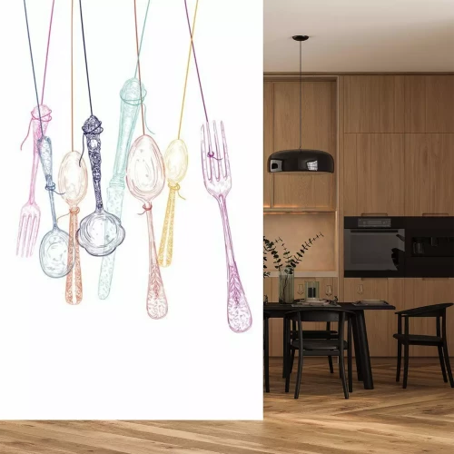 Sticker Hängende Elemente Besteck Silhouetten