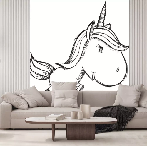 Sticker Skizze eines Einhorns