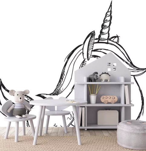 Sticker Skizze eines Einhorns