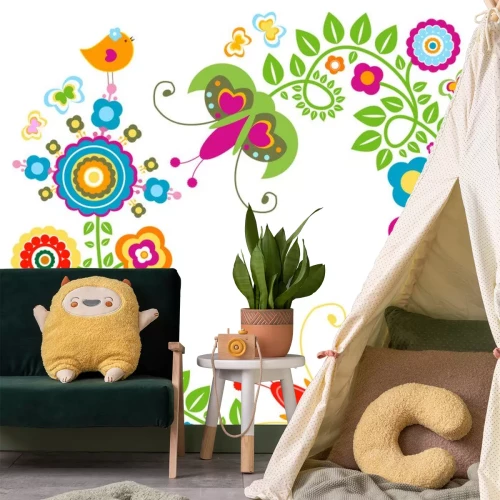 Sticker floral -Karte