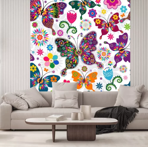 Sticker Schmetterlinge für ein Mädchen mit Blumen