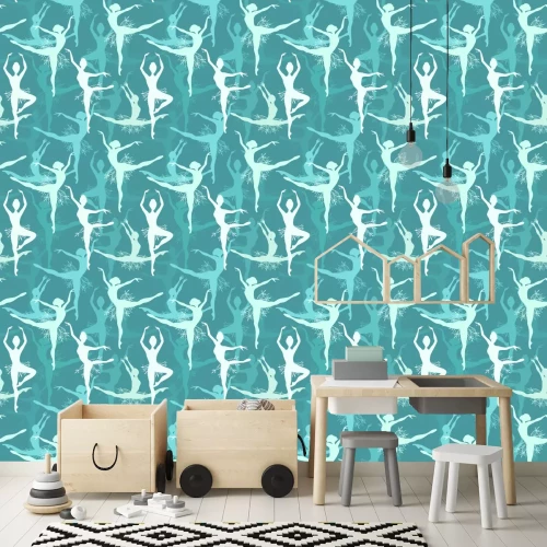 Tapete Balletttänzerinnen in Blumenröcken