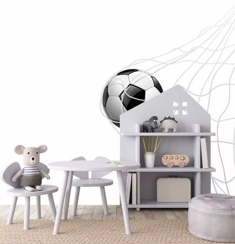 Sticker Fußball im Netz. am Tor Illustration