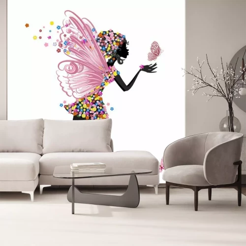 Sticker Blumen-Fee mit Schmetterling