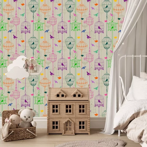 Tapete Aus Käfigen entkommende Vögel