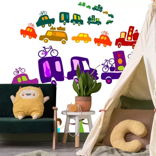 Sticker Wohnwagen, Gruppe der Kinder spielen