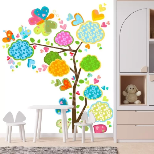 Sticker Liebe Baum und Schmetterlinge