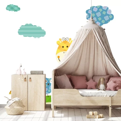 Sticker niedlichen Eulen und Giraffe