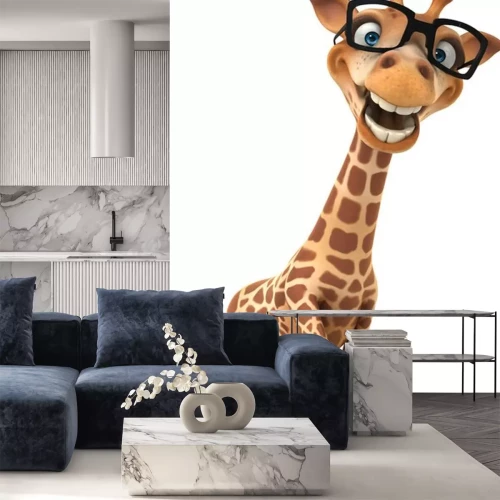 Sticker Tiere für Kinder lustige Giraffe mit blauen Augen
