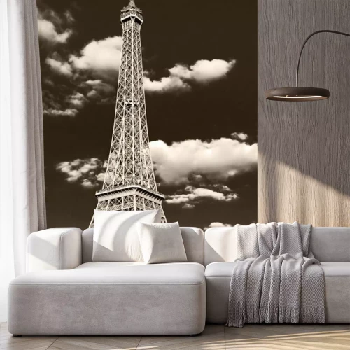 Fototapete Retro schwarz-weißer Eiffelturm